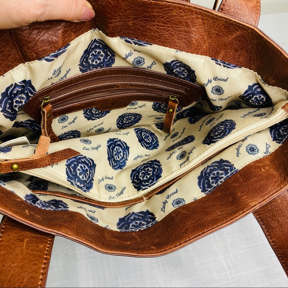 Lucky Brand Tan Tote with Sequin Flap - Picture 14 of 15